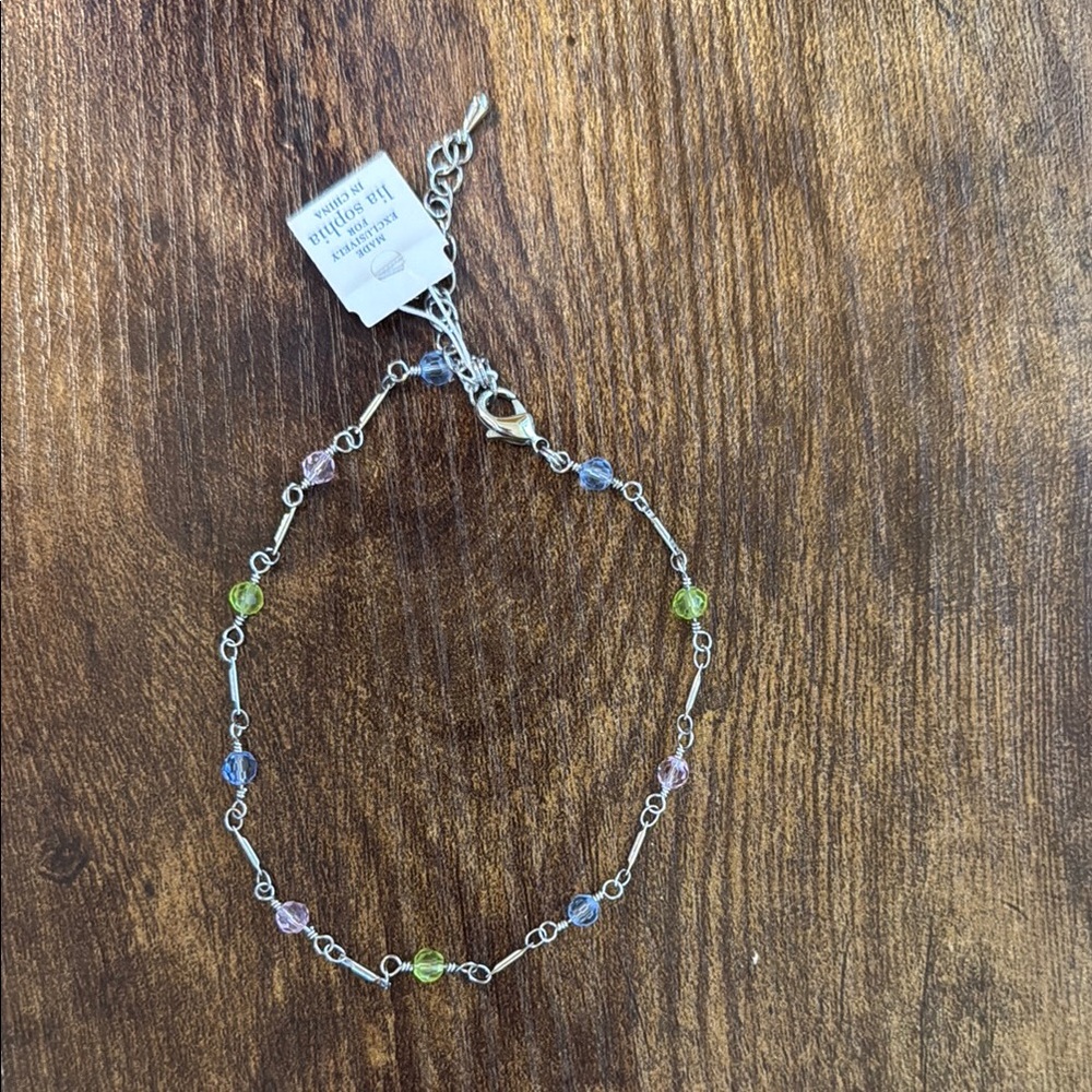 Lia Sophia Silver and Blue Twisted anklet